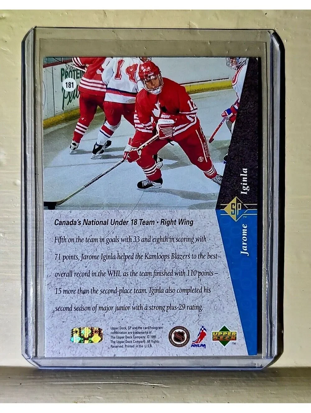 Jarome Iginla 1995 Upper Deck SP Premier Prospects #181 Hockey Card Calgary